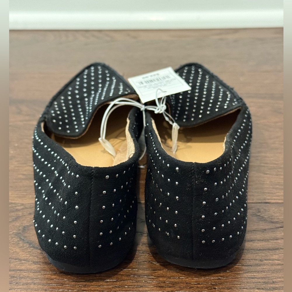 A New Day Black Silver Studded Faux Suede Loafers - Picture 3 of 4